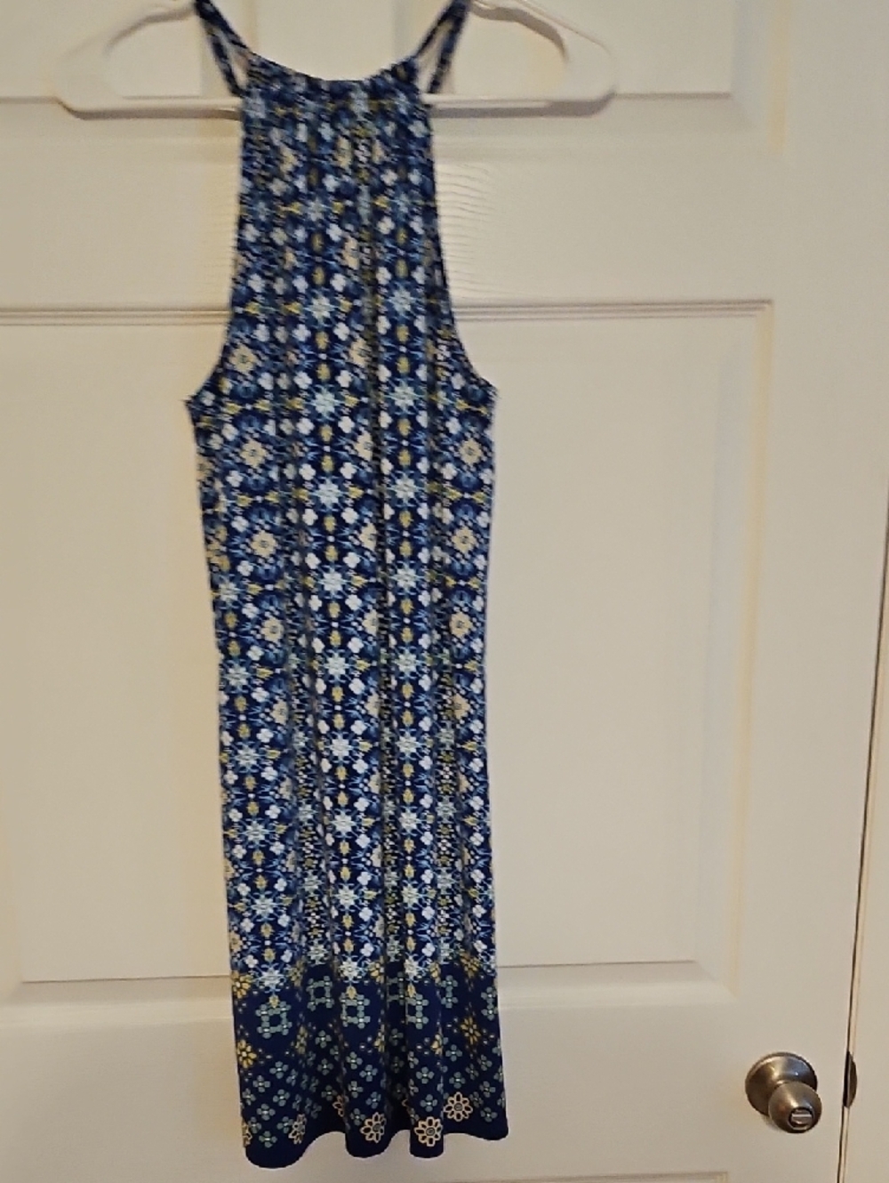 Max Studio Blue Floral Halter Midi Dress - Picture 7 of 10